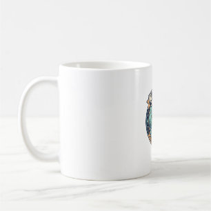 Fiskande katt Söt katt T-shirt design - Fiskande k Kaffemugg