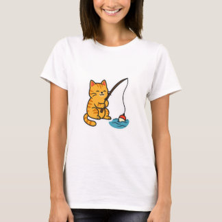 Fiskande katt - T-shirt