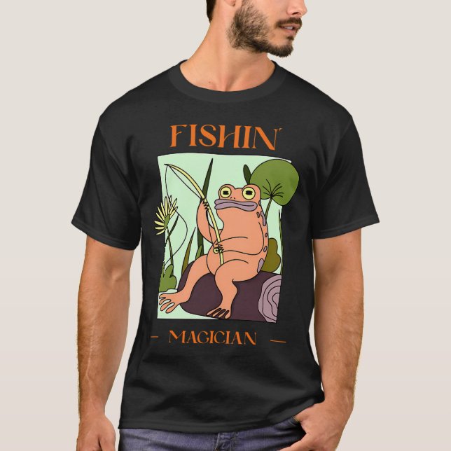 FISKANDE MAGIKER grod design T Shirt (Framsida)
