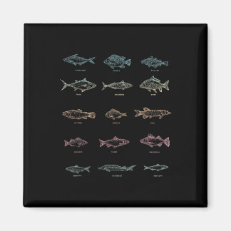 Fiskande män pojkar present Fisk Fiskare Hobby Sjö Magnet