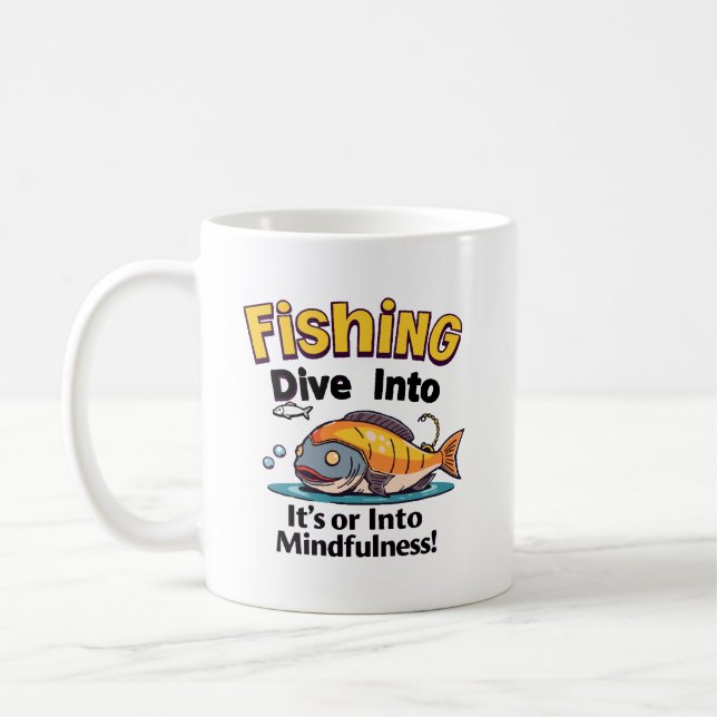 Fiskande Mindfulness  Kaffemugg (Vänster)