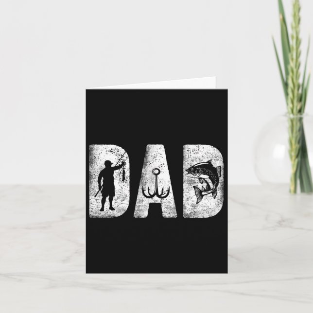 Fiskande Pappa Clic Bold Font Fars Dag Fisk Pappa Kort (Framsida)
