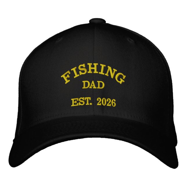 Fiskande Pappa Est. 2026 | Broderad Design Keps (Framsida)