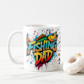 Fiskande pappa fadersdag fisk graffiti-citat kaffemugg