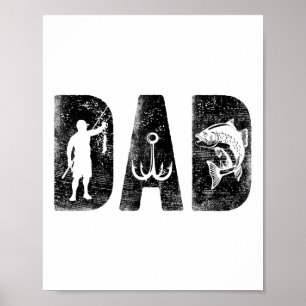 Fiskande pappa födelsedag Clic Bold Font Fish Dadd Poster
