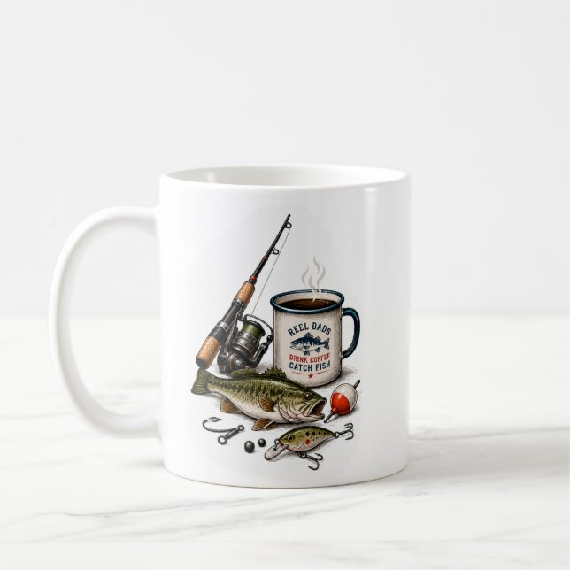 Fiskande Pappa-läge Kaffemugg (Vänster)