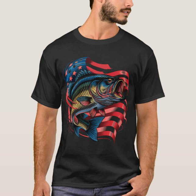 Fiskande patriot t shirt (Framsida)