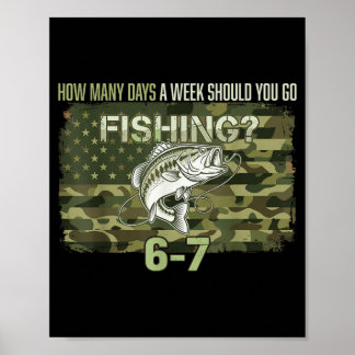 Fiskande pojke amerikansk kamouflage USA Flagga Ba Poster