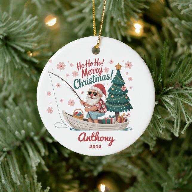Fiskande Tomte Jul Julgransprydnad Keramik (Träd)