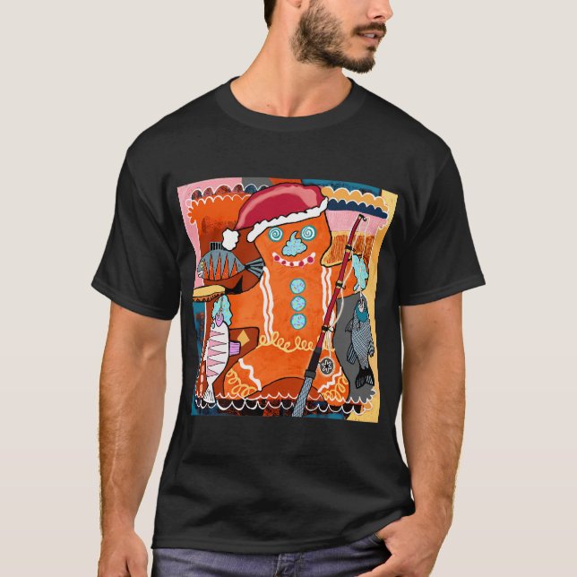 FiskandePepparkaksperson T Shirt (Framsida)