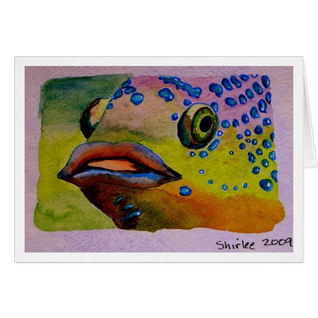 Fiskansikte Hälsningskort (Framsidan Horizontal)