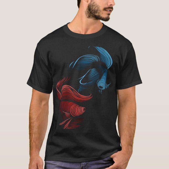 Fiskar bekämpar tribal beta t shirt (Framsida)