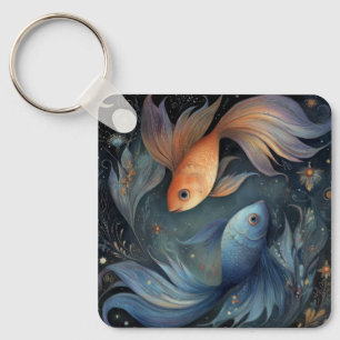 Fiskar Fiskarna Zodiak Astrologi Mystisk Födelseda Nyckelring