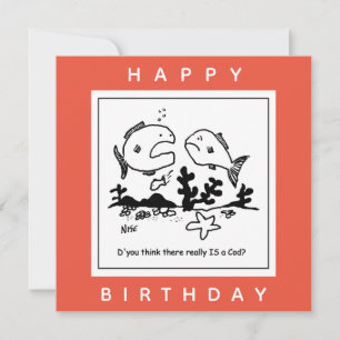 Fiskar frågar om det finns en Guds tecknad Kort