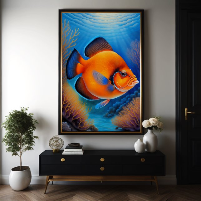 Fiskar i färglös kalk Teckning Poster (Skapare uppladdad)