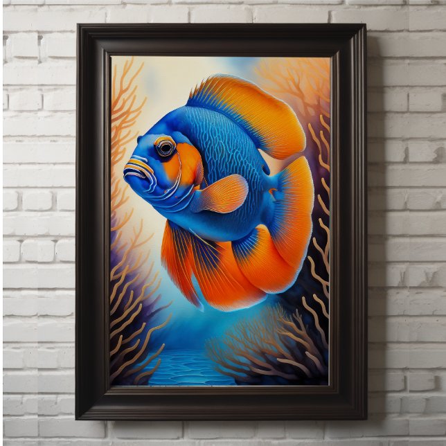 Fiskar i färglös kalk Teckning Poster (Skapare uppladdad)