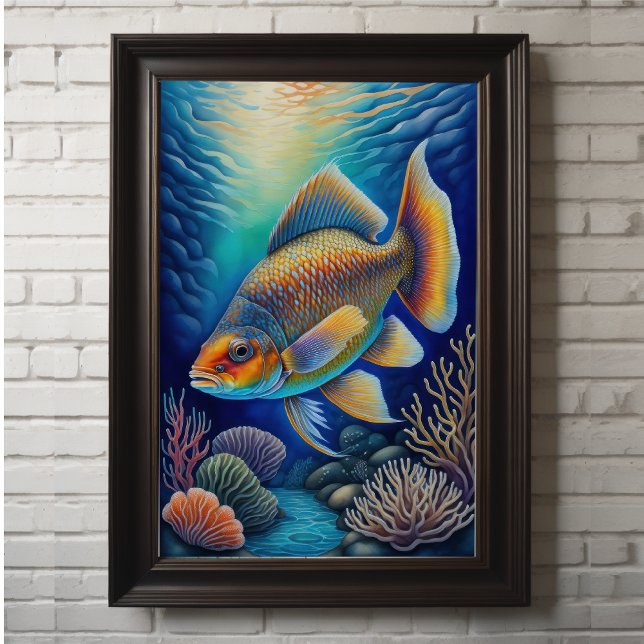 Fiskar i färglös kalk Teckning Poster (Skapare uppladdad)