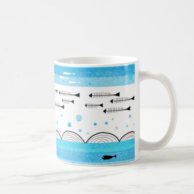 Fiskar i havet kaffemugg (Höger)