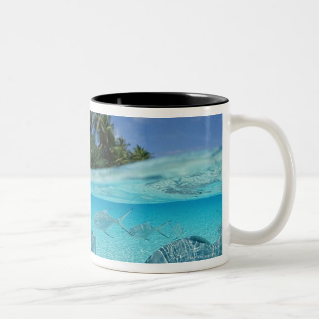 Fiskar i havet Två-Tonad mugg (Höger)