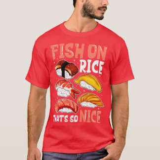 Fiskar i ris Sushi T Shirt