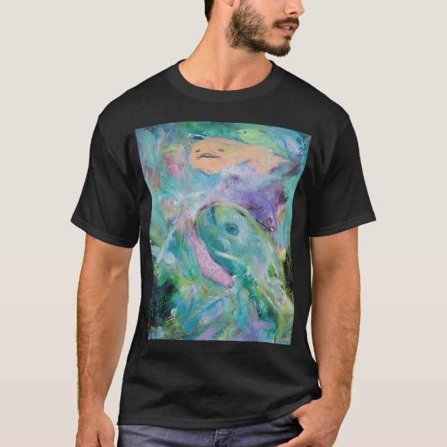 Fiskar leker i havet t shirt (Framsida)