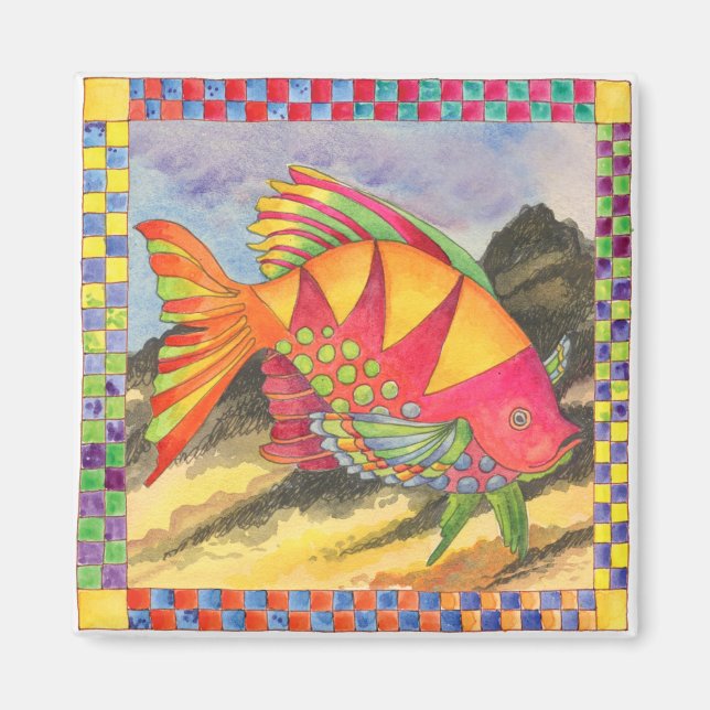 Fiskar med kontrollerad Gräns #4 Magnet (Framsidan)