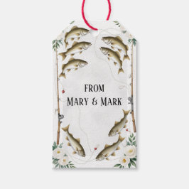 Fiskar och blommor för fisk från älskare presentetikett