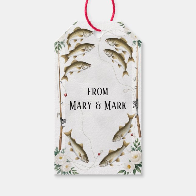 Fiskar och blommor för fisk från älskare presentetikett (Framsidan)