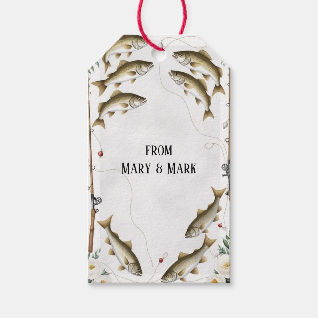 Fiskar och blommor för märkre av gåvor av älskare presentetikett (Framsidan)