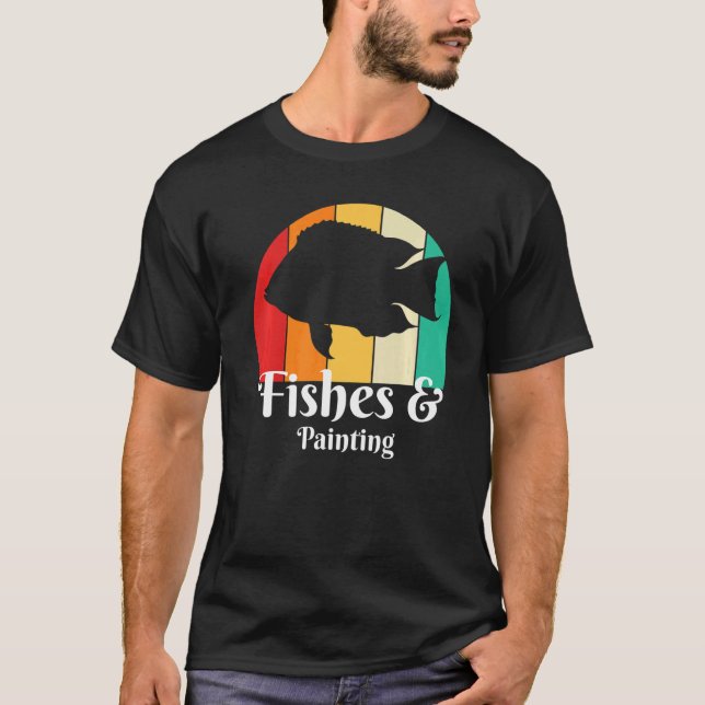 Fiskar Och Målning T Shirt (Framsida)