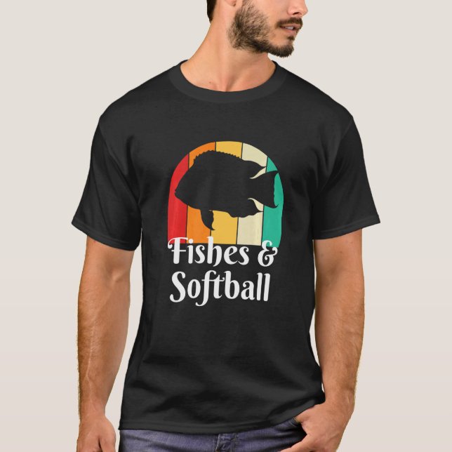 Fiskar Och Softboll T Shirt (Framsida)