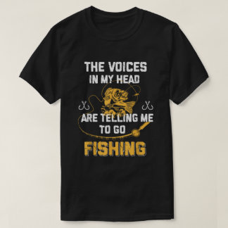 Fiskar Rolig Fiskare Rösterna i mitt huvud T Shirt