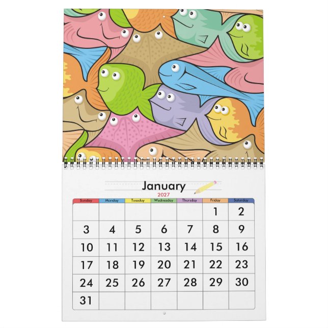 Fiskar seriefigur kalender (Jan 2027)