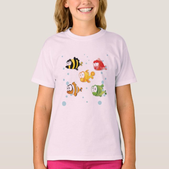 Fiskar simmar i havet t shirt (Framsida)