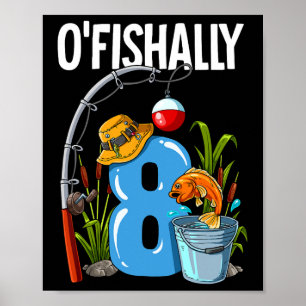 Fiskar som är 8 år 8-års födelsedagsfiske poster