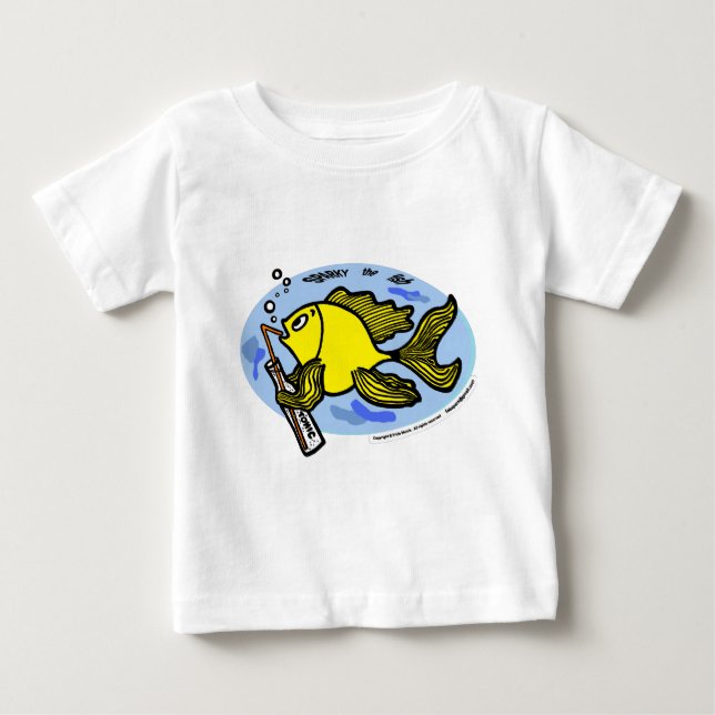 Fiskar som dricker vatten - gullig baby t-shirt (Framsida)