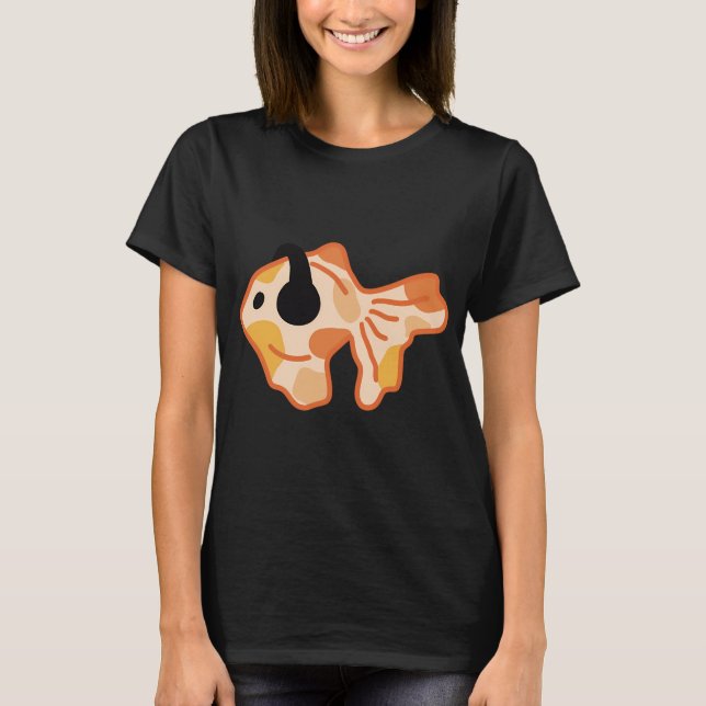 Fiskar som lyssnar på musik t shirt (Framsida)