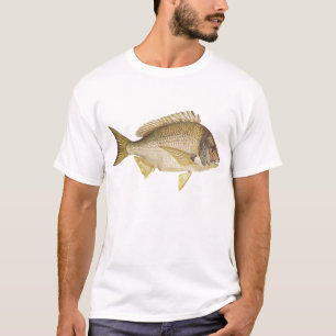 Fiskar - svart Bream - Mylio australis Tee Shirt