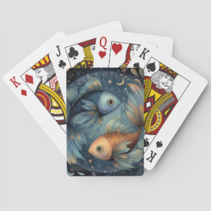Fiskar Zodiac Stjärntecken Astrologi Celestial Föd Casinokort