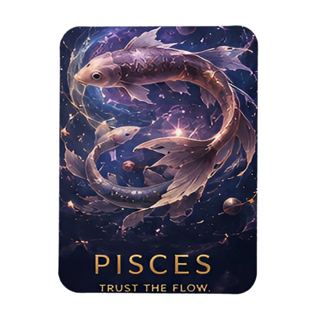 Fiskar Zodiak Fisk Celestial Astrologi Symbol Magnet (Vertikal)