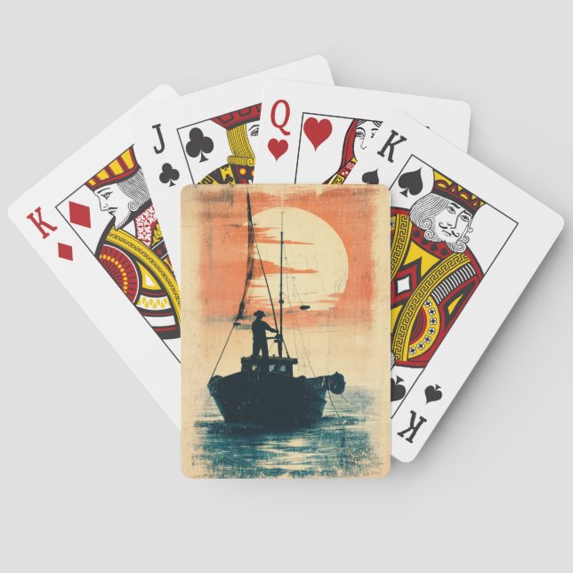 Fiskare (1) 1960-talet - inspirerad grafik casinokort (Baksidan)