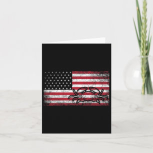 Fiskare Amerikansk Flagga 4:e Juli T Shirt Krabbig Kort