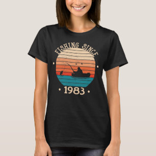 Fiskare Angler, född 1983, födelsedagspresent T Shirt