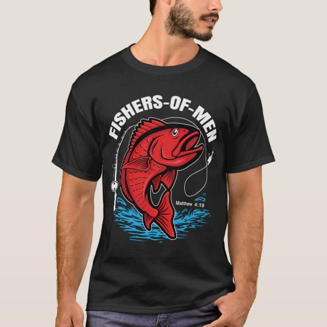 Fiskare av Män Helt Vit Text T Shirt (Framsida)