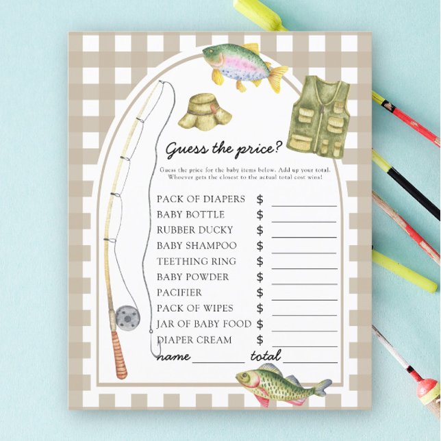 Fiskare baby shower - Gissa priset! Spel (Skapare uppladdad)