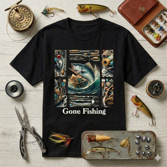 Fiskare Borta Fiskar Utomhusman Mäns  T Shirt (Skapare uppladdad)