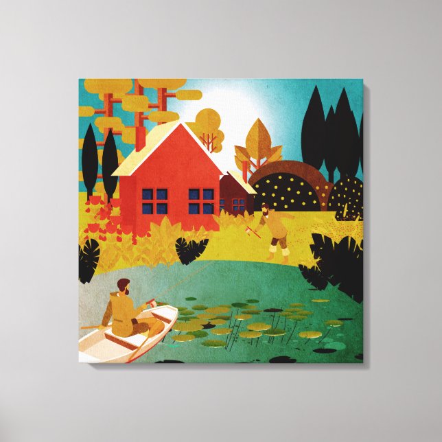 fiskare canvastryck (Framsida)