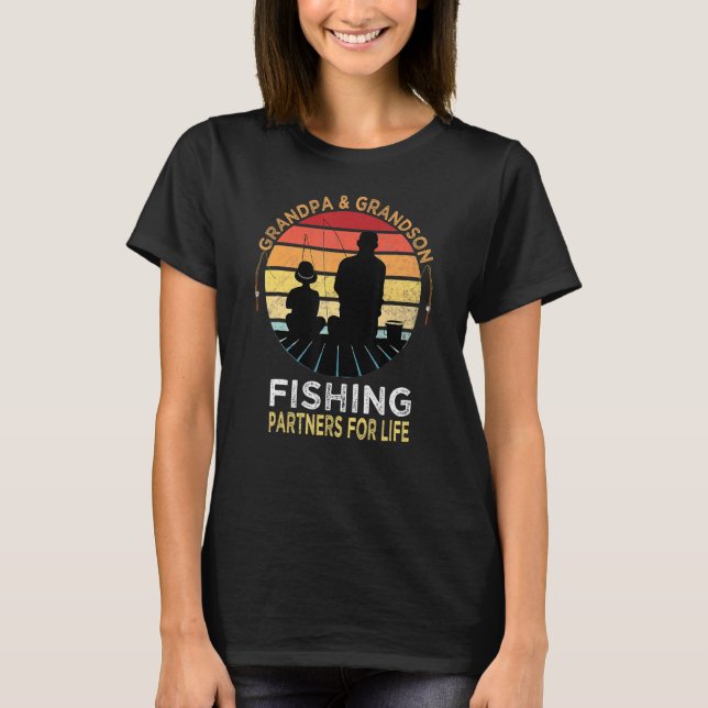 Fiskare, farfar- och morsonfiskspartner för t shirt (Framsida)
