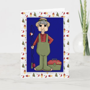 Fiskare Fars dag Blank Greeting Card Kort