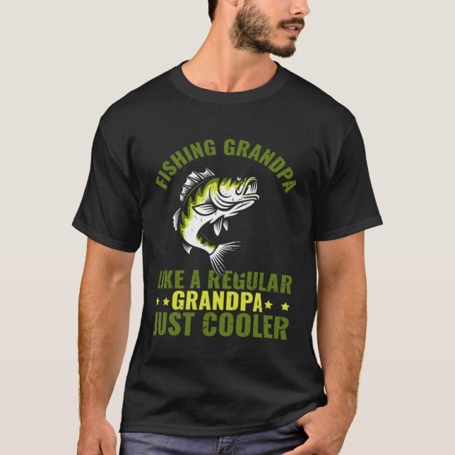 Fiskare Fiskande Farfar Bara Coolare Fiskare T Shirt (Framsida)